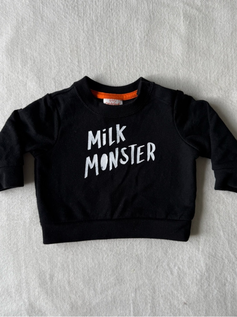 Cat & Jack Black 'Milk Monster' Crewneck Sweatshirt